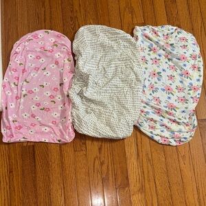 Floral and Patterned Kids Bassinet Sheet Set - Pink, White, and Cream